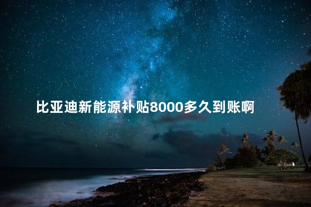 比亚迪新能源补贴8000多久到账啊 比亚迪新能源的特点